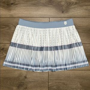 K-Swiss High Rise Pleated Pocket Tennis Skirt‎ Skort Blue White Size Medium
